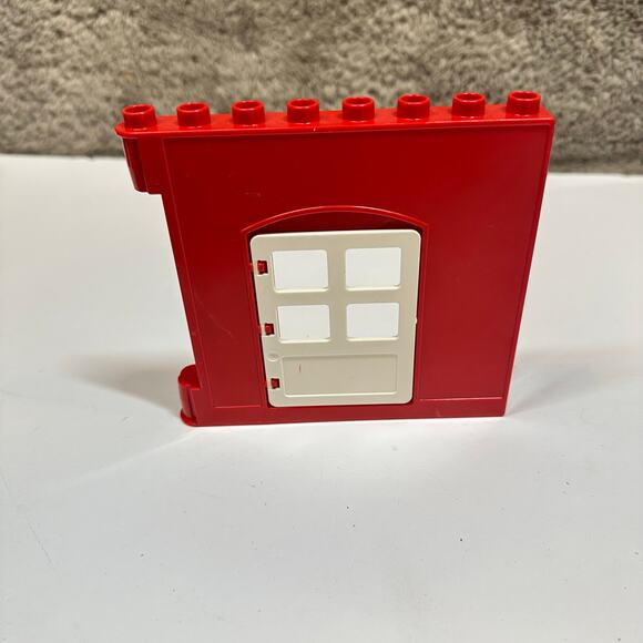 Duplo Lego Red White Hinged Door Wall 6 Loose Replacement Piece Brick - Picture 1 of 9